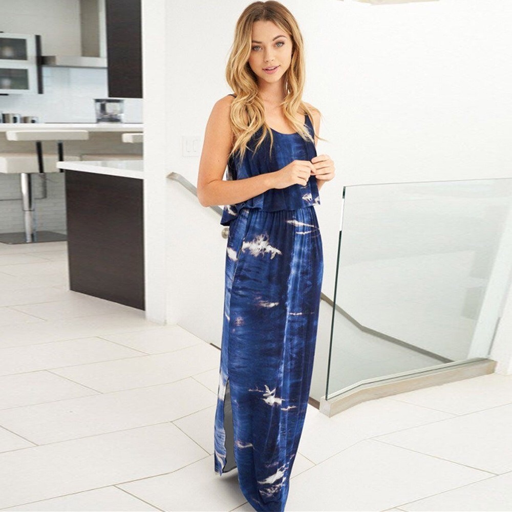 [3Packs] Tie Dye Slip Dress Navy